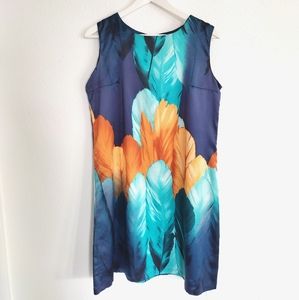 4x4 Silk Mini Dress with feathers